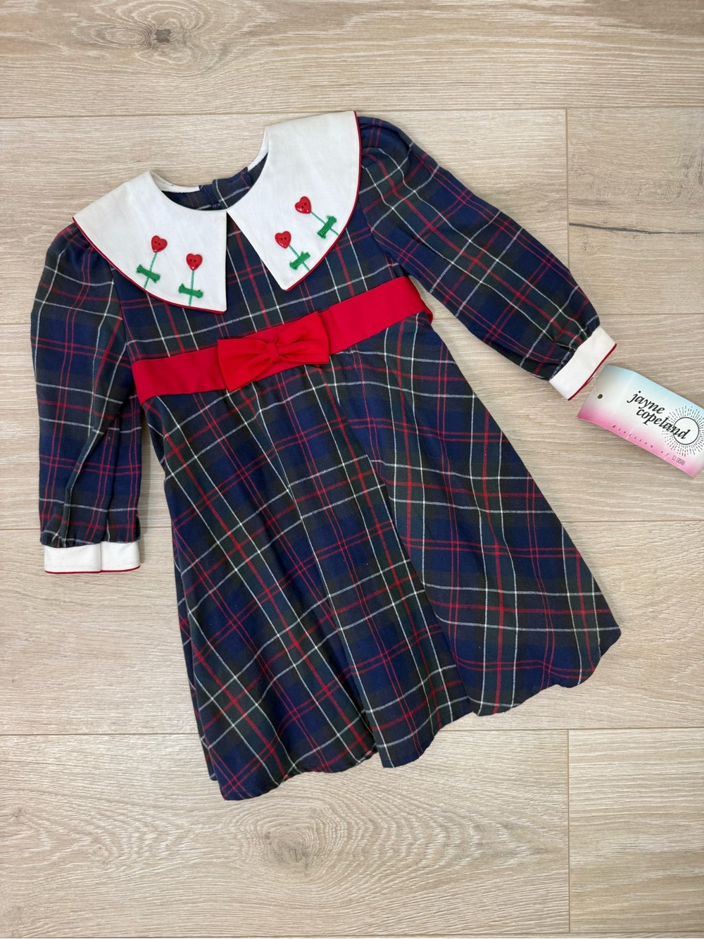 NEW Jayne Copeland Vintage Tartan Plaid Dress